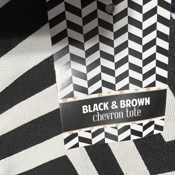 Black & Brown Chevron Tote Bag - Picture 9 of 12